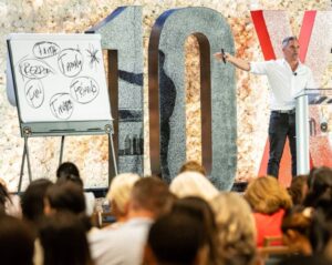 The big KING Flipchart on the stage of the Authority